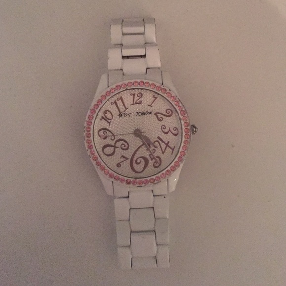 Betsey Johnson white linked watch