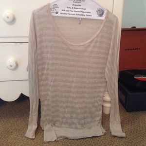 Splendid tan and gray sparkly shirt