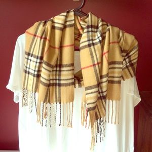 Plaid Cashmere Scarf