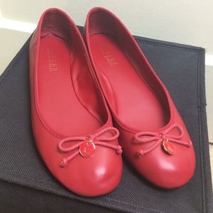 RALPH LAUREN Red Ballet Flats