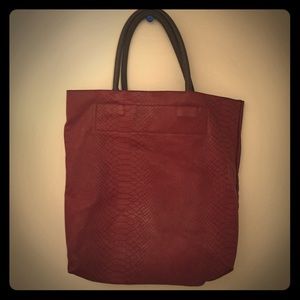 Large red purse with wallet