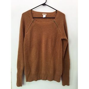J.Crew cashmere sweater in camel brown