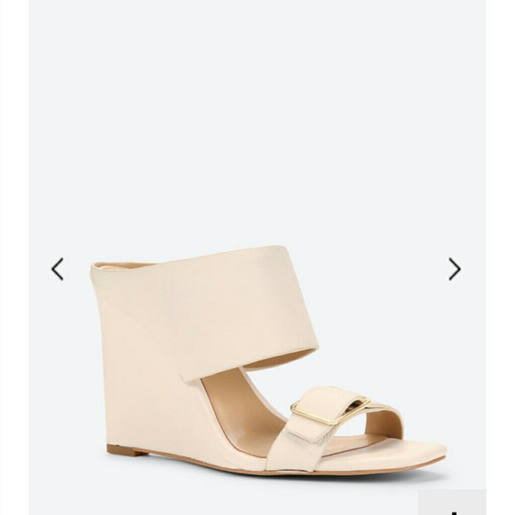 Ann Taylor: Helene Buckle Leather Wedges
