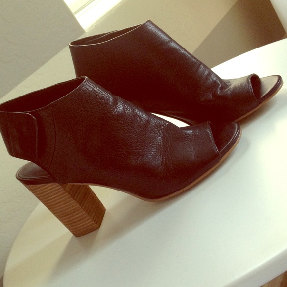 Black peep toe booties