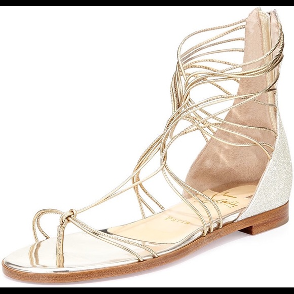 Christian Louboutin Metallic Gladiator Light Gold