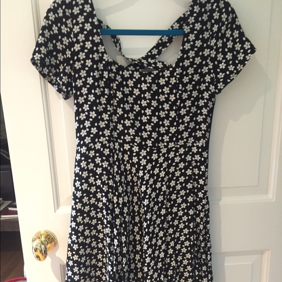 floral dress with detailed back