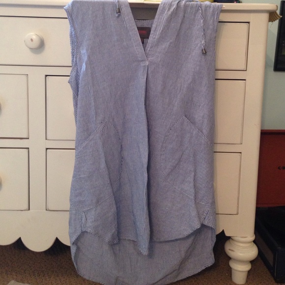 Sleeveless blue stripe coverup dress from Marshall