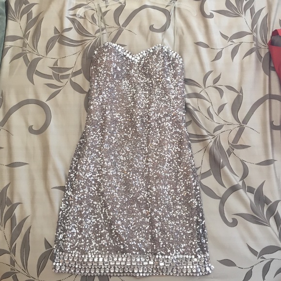 Silver sequined dress