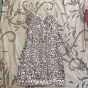 Silver sequined dress