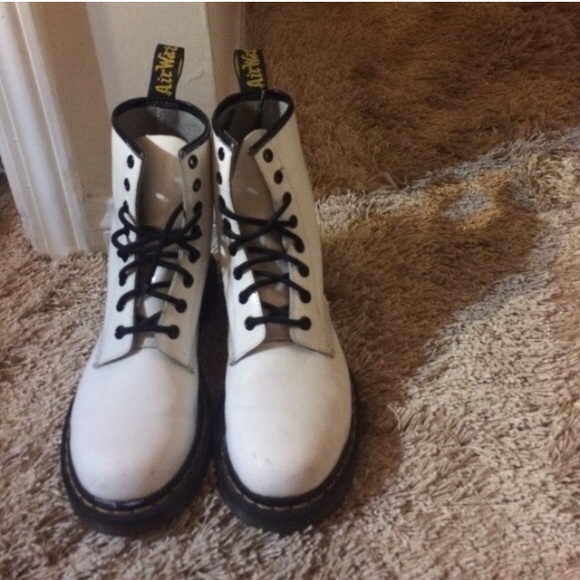 White patent leather dr martens