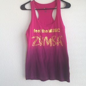 Zumba pink/gold tank top