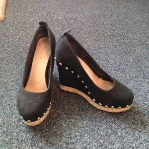 Aldo wedges, gently worn.