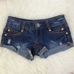 Almost Famous Studded Denim Short Short