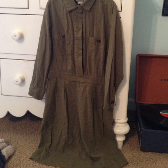 Army green jcrew dress