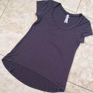 Charcoal gray hi low shirt