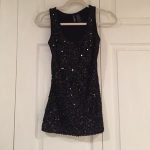 Black Sequin Tank Top