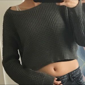 Cropped Waffle Knit Sweater 🌳🍂❄️