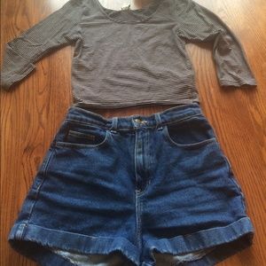 NWOT american apparel high weighted denim shorts