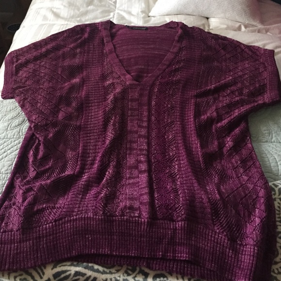Maurice's plus size short sleeve purple sweater
