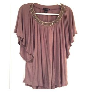 Taupe Blouse with Hardware