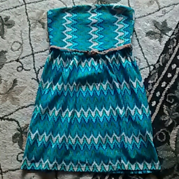 Belted tribal print dress
