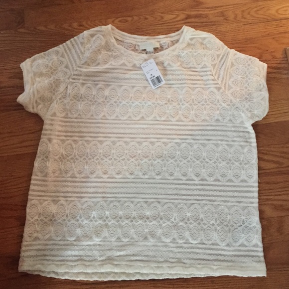 Forever 21 cream lace shirt plus size