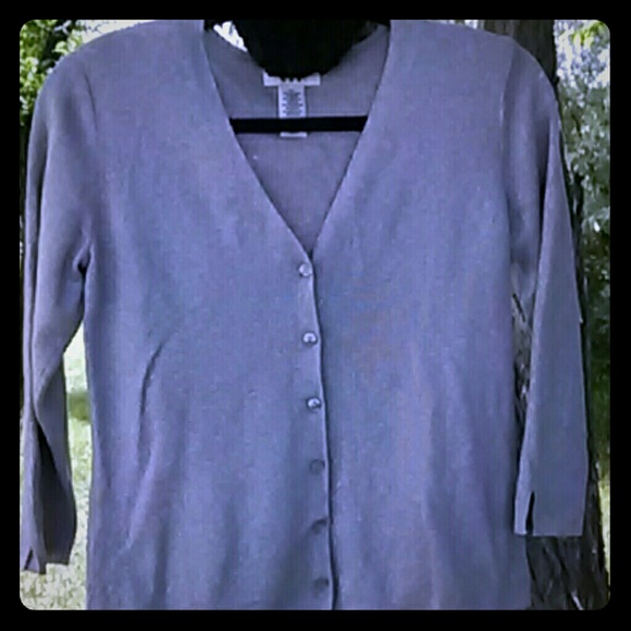 Shimmery metallic blouse.