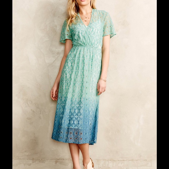 Beautiful Blue Anthropologie Lace Dress - Picture 1 of 3