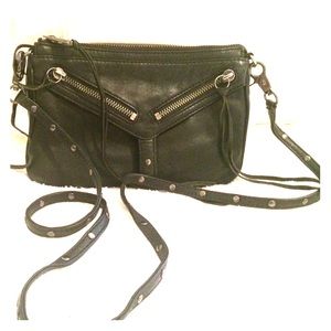 Botkier small cross body bag in black leather.