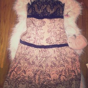 Tracy Reece At Anthropologie Lace and Print Dress