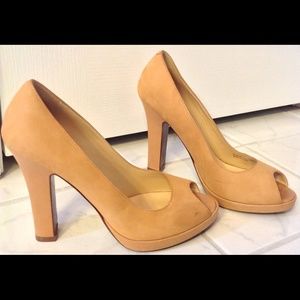 Peep-Toe L/tan ColeHaan Heels