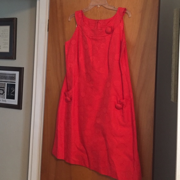 Reddish coral modern dress with pockets