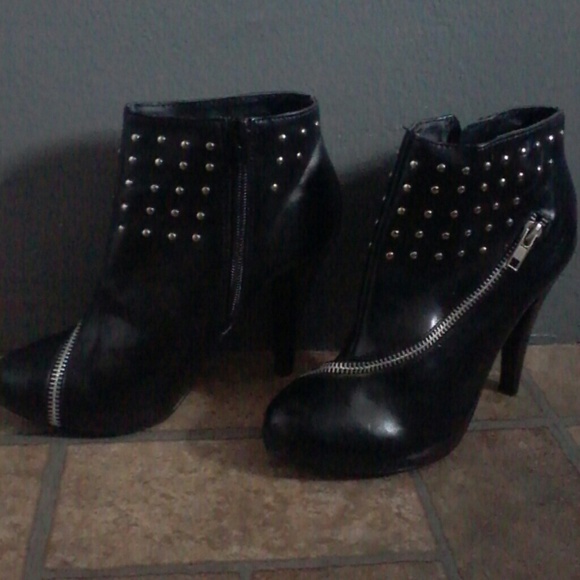 Black leather boots
