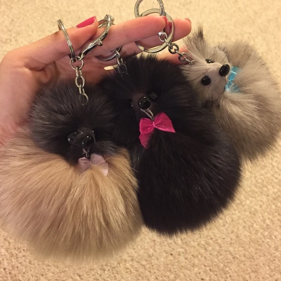 🐯fox fur key chain