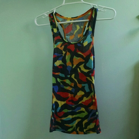 Rue 21 Rainbow Animal Print Tank