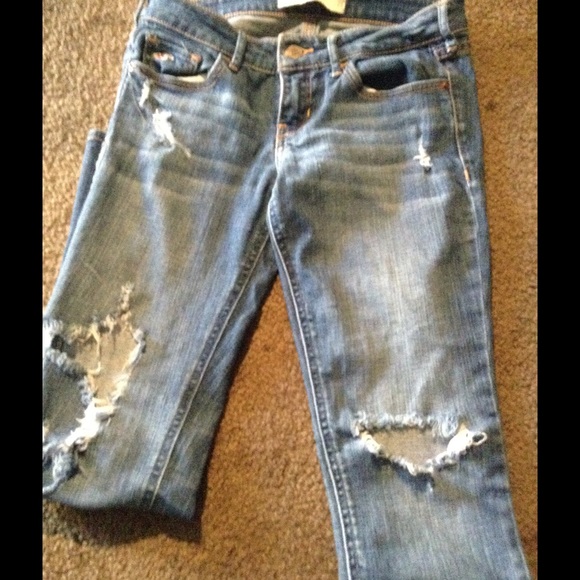 Light and Dark Hollister Jeans