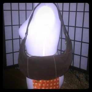 BANANA REPUBLIC BROWN SUEDE LEATHER HALF MOON BAG