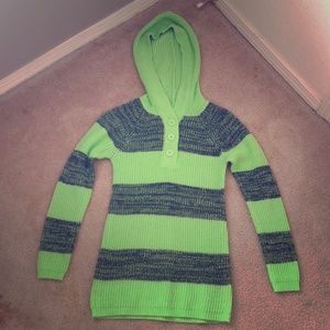 Lime green and Black sweater
