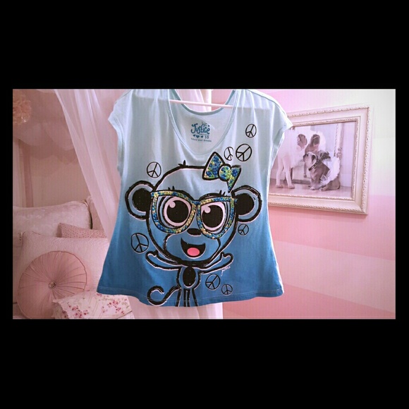 Justice rhinestone cropped shirt