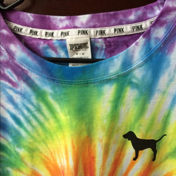 🌀SOLD🌀Victoria Secret Pink Tye Dye Varsity Crew - Picture 3 of 4
