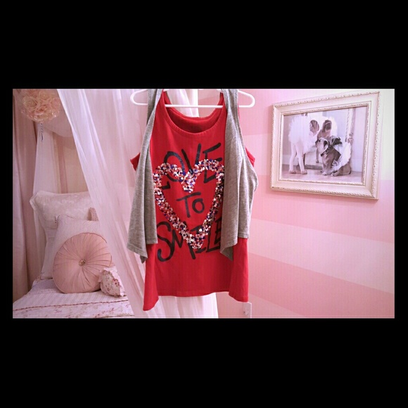 Justice sequin heart shirt