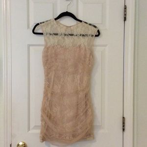 En Creme Lace Illusion Dress