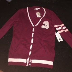 Burgundy forever 21 preppy cardigan