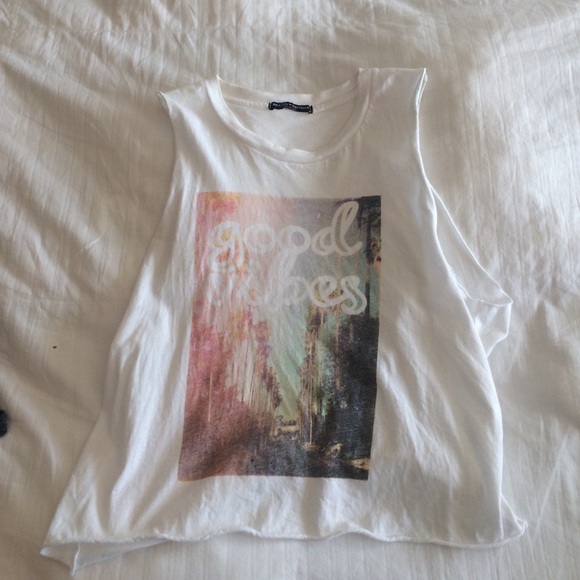 Brandy Melville Tops - ✨DISCOUNT Brandy Melville Good Vibes Muscle Top