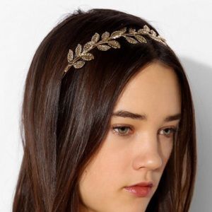 SILVER Urban Outfitters Metal Leaf Headband