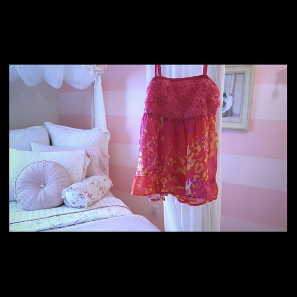 Justice sequin tulle tank top