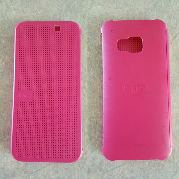 Official HTC One M9 Dot View Case in Hot Pink