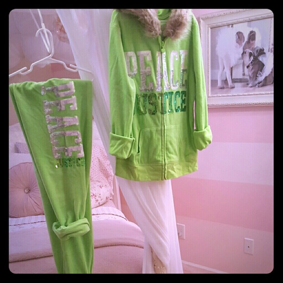 Justice sequin velour sweatsuit