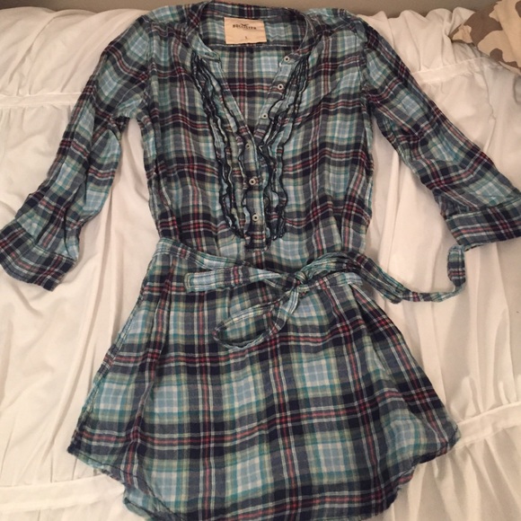 Hollister, girly, plaid tunic
