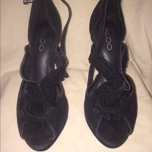 Black Peep Toe Pumps